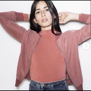 American Apparel Amelia Bomber Jacket - Cabernet